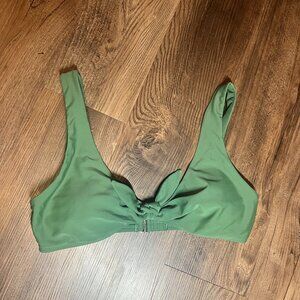 Hollister Swim Olive Green Tie Front Detail Back Clasp Bikini Top Size Medium
